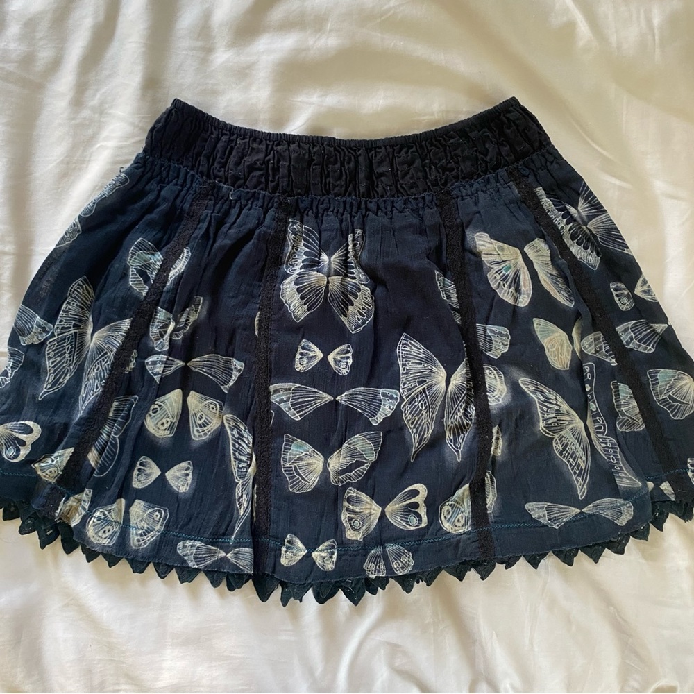 Free People butterfly mini skirt